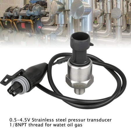 TSV 5V 100 Psi Universal Pressure Transducer Sender/Sensor Solenoid for Oil Fuel Diesel Gas Air Water,Gauge Pressure Stainless (Best Air Pressure For Fishing)