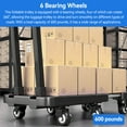 thumbnail image 3 of Portable Foldable Trolley 600LBS/270KG - 6 Bearing Wheels, 3-Level Adjustable Handle, Anti-Slip Surface & Elastic Cord for Travel, Shopping & Moving, 3 of 11