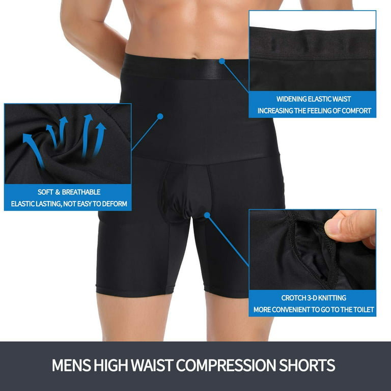 Mens Compression Shorts High Waist Boxer Tummy Control Body Shaper