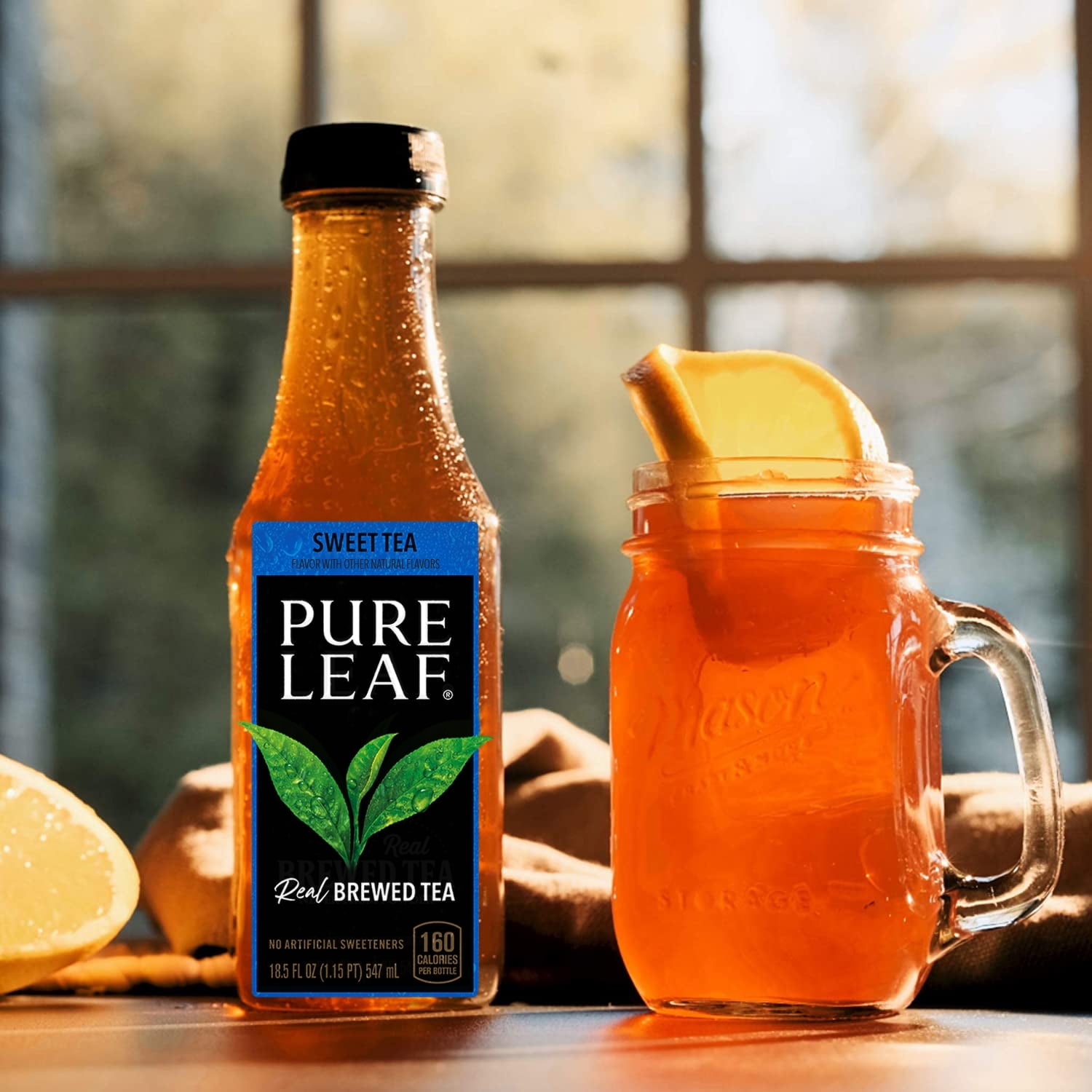 (4 pack) Pure Leaf Real Brewed Tea Sweet Tea, 18.5 fl oz.
