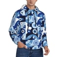 thumbnail image 2 of Fotbe Men's Hoodie with Evil Eye Pattern - Kangaroo Pocket Pullover Hooded Sweatshirt, Perfect for Daily Wear, Travel, and Home-Large, 2 of 7