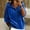Blue, variant on Women's Velour Hooded Jacket Long Sleeve Full Zip Outerwear Soft Warm Velvet Jacket Women Black L