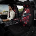 thumbnail image 2 of Xixirimido Automotive Seat Covers for Cars Trucks and SUVs Car Seat Covers for Front Seats with Car Seatbelt Covers & Armrest Box Cover, Set of 5, Red Roses Skull, 2 of 8