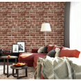 thumbnail image 3 of Hopeak Red Brick Wallpaper SelfAdhesive Peel and Stick Wallpaper Waterproof and Removable Good for Home Decoration and Furniture Renovation 17.5 x 787.4 Inches, 3 of 6