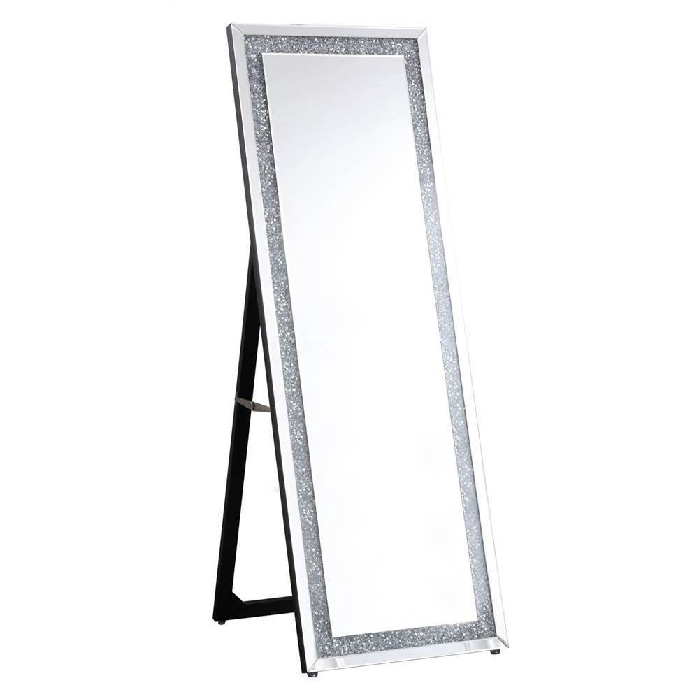 Sparkle 22 in. Contemporary Standing Full length Silver Crystal Mirror