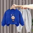 thumbnail image 2 of Staki Boys Outfits Toddler Baby Boy Clothes Fleece Feel Long Sleeve Sweatshirt+Pants Fall Winter Outfits 2pcs Sweatsuit Set 2-5T 6-12Y(Blue,4-5 Years), 2 of 7