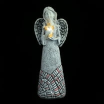 WORGEOUS Angel Statue Props Solar Cross 26.00X10.00X7.00CM Grey