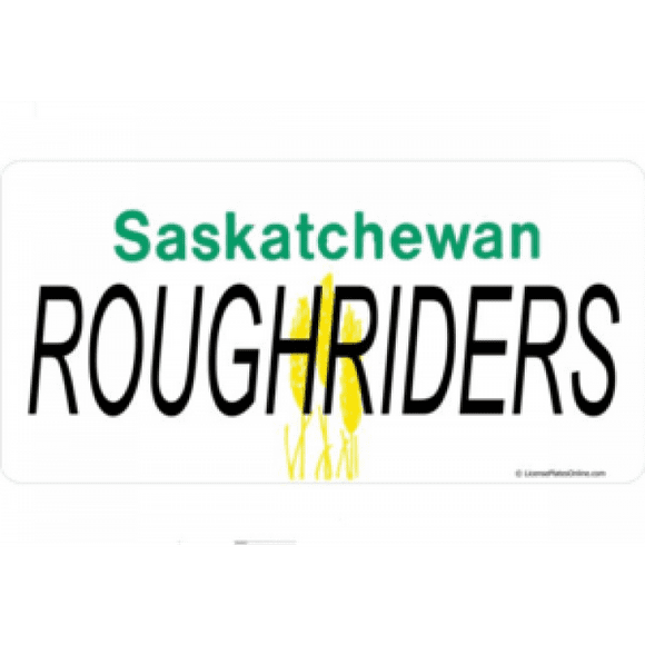 Saskatchewan Roughriders Photo License Plaque