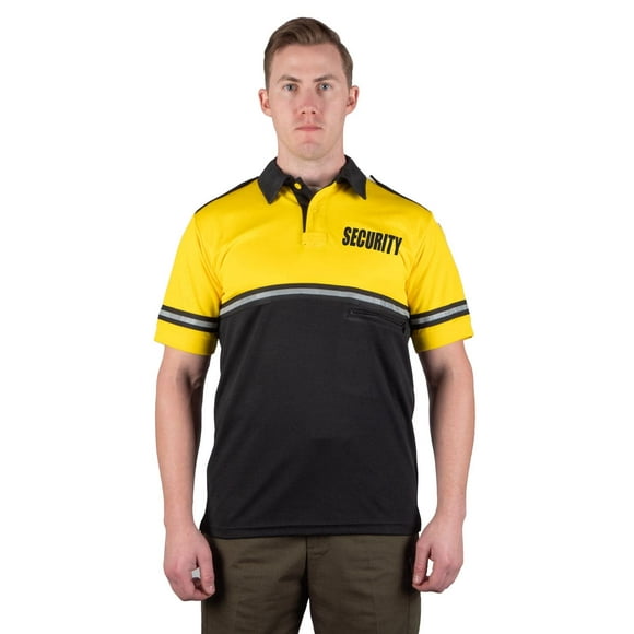 First Class Chemise de Sécurité Bicolore pour Vélo avec Rayures Réfléchissantes et Poche Zippée (jaune et noir) (5TG)