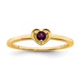 thumbnail image 1 of Diamond2Deal 14k Yellow Gold Rhodolite Garnet Heart Ring for Women Size- 7, 1 of 2