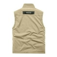 thumbnail image 3 of Honeeladyy Mens Lightweight Quick Dry Outdoor Multi Pockets Fishing Hiking Vest Khaki L, 3 of 3