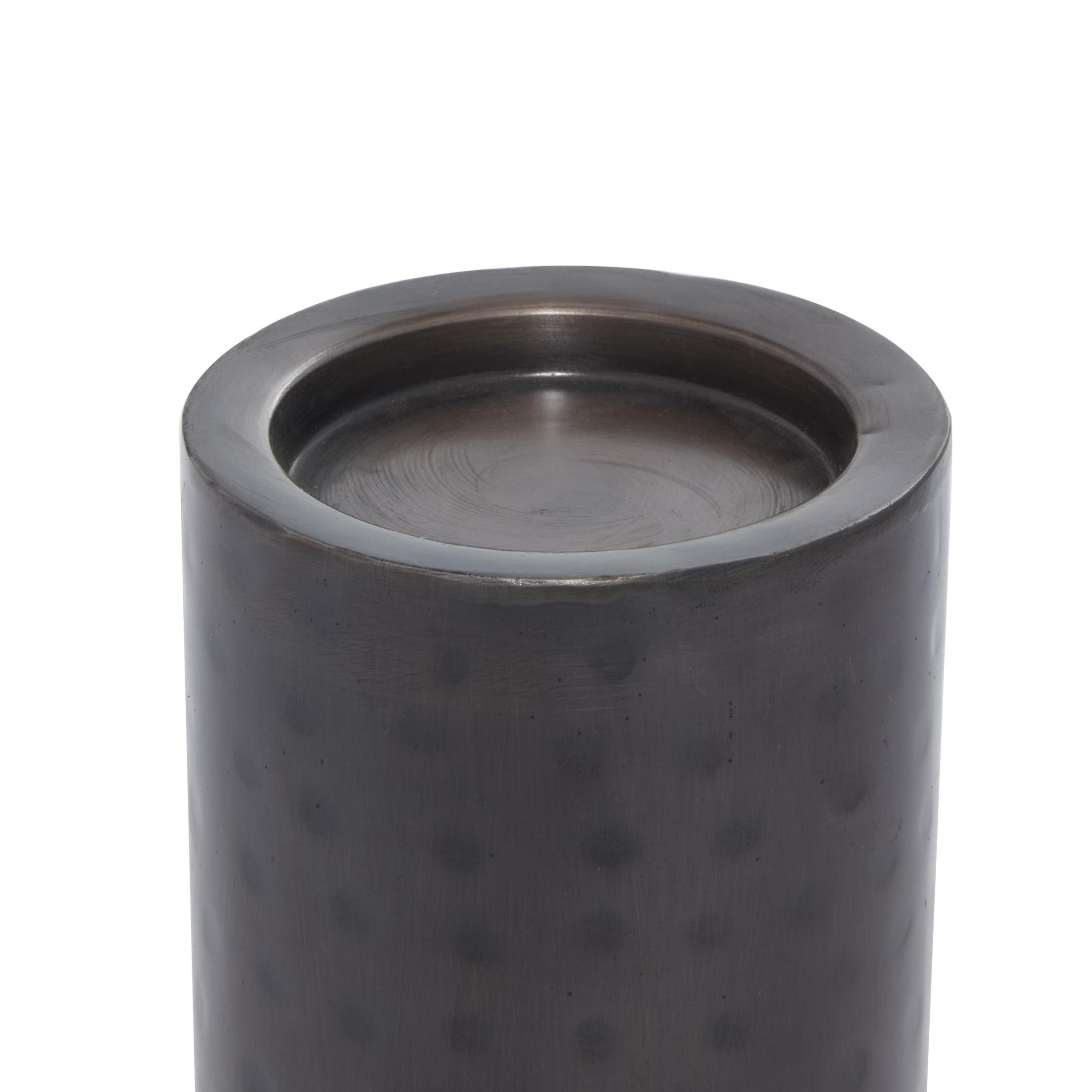 DecMode 3 Candle Brown Metal Handmade Pillar Candle Holder, Set of 3