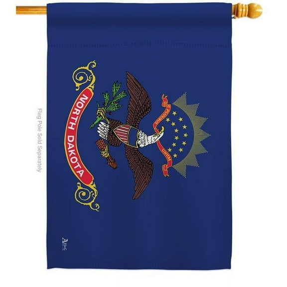 28 x 40 in. North Dakota American State House Flag with Double-Sided Horizontal Decoration Banner Garden Yard Gift