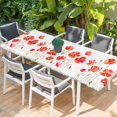 thumbnail image 2 of Red Flowers Table Cloths for 8 Foot Rectangle Tables, Watercolor Spring Country Botanical Floral Patio Waterproof Elastic Fitted Tablecloths, Washable Rectangular Table Cover for Camping, 2 of 8