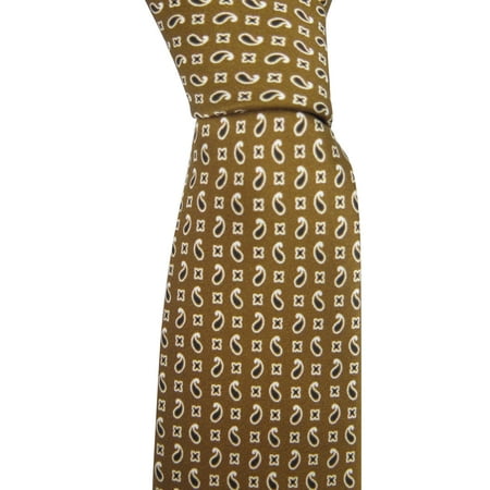Brioni Men's Brown Paisley 100% Silk Skinny Neck Tie