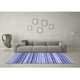 thumbnail image 3 of Ahgly Company Machine Washable Indoor Square Abstract Blue Modern Area Rugs, 3' Square, 3 of 4