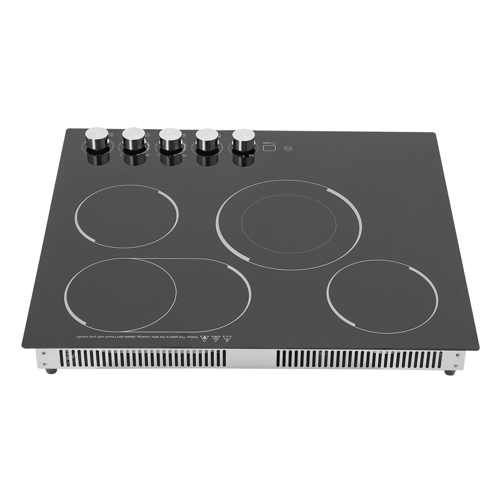 ToppiJoy 4 Burners Electric Ceramic Cooktop, Electric Stove Top Firepower Gears Adjustable with LED Display Safety Lock, for Kitchen Hotel Restaurant