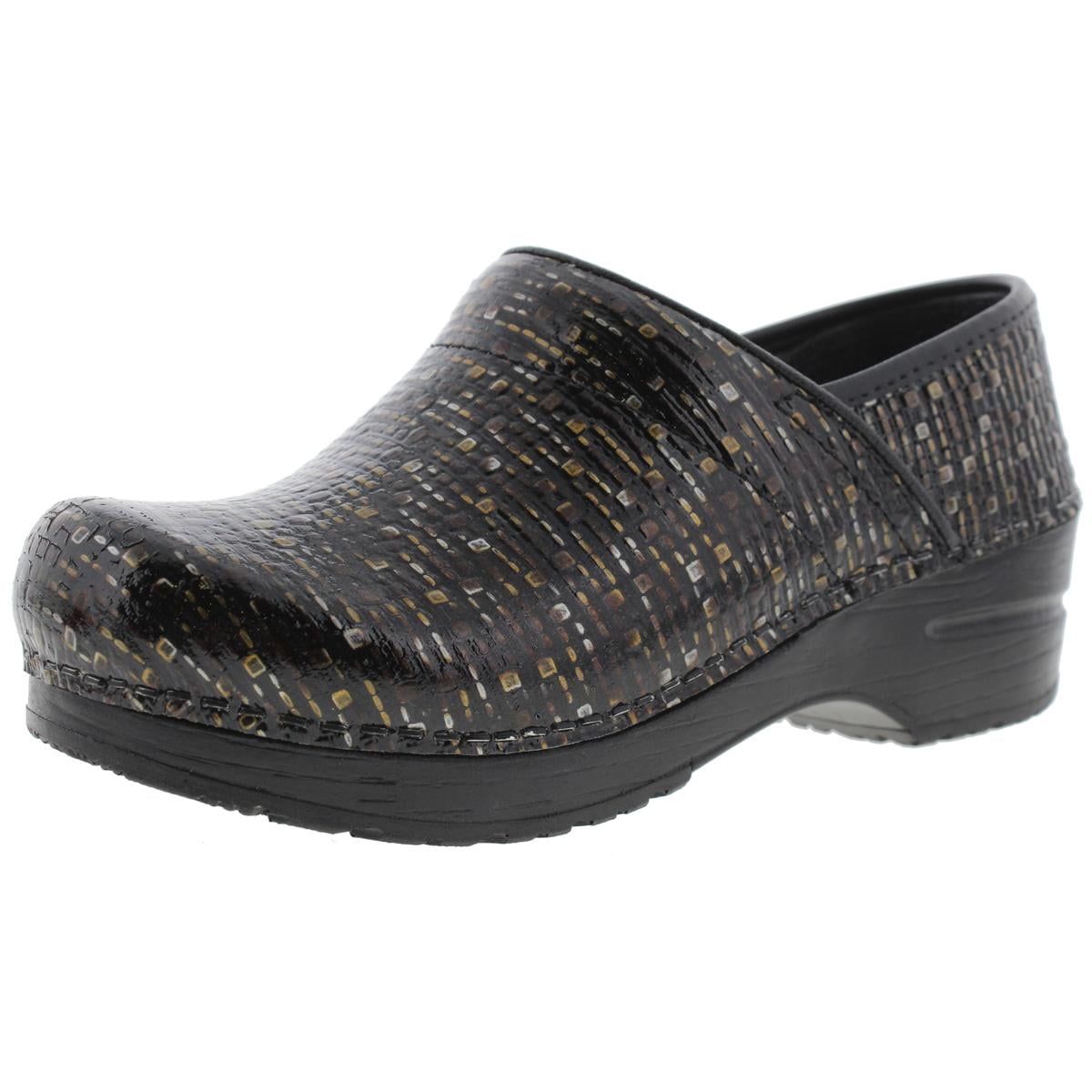 Sanita Womens Cobble Patent Leather Embossed Clogs Sanita Womens Cobble Patent Leather Embossed Clogs