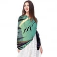 thumbnail image 5 of Halloween Cemetery Chic Chiffon Silk Scarf for Women - Lightweight and Breathable - Elegant 180x73cm Wrap for Any Occasion, 5 of 6