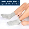 thumbnail image 5 of Lsupdaol 6 Pairs Non Binding Loose Fit Ankle Socks - Seamless Wide Thin Crew Socks with No Elastic Top for Men & Women, Plus, 5 of 7