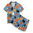 thumbnail image 5 of TOWED22 Toddlers Halloween Pajamas Kids Girl Print Pajama Set Button Down Lounge Sleepwear Graphic PJS Kids Sleepwear Fall Nightwear Loungewear Set, 5 of 5