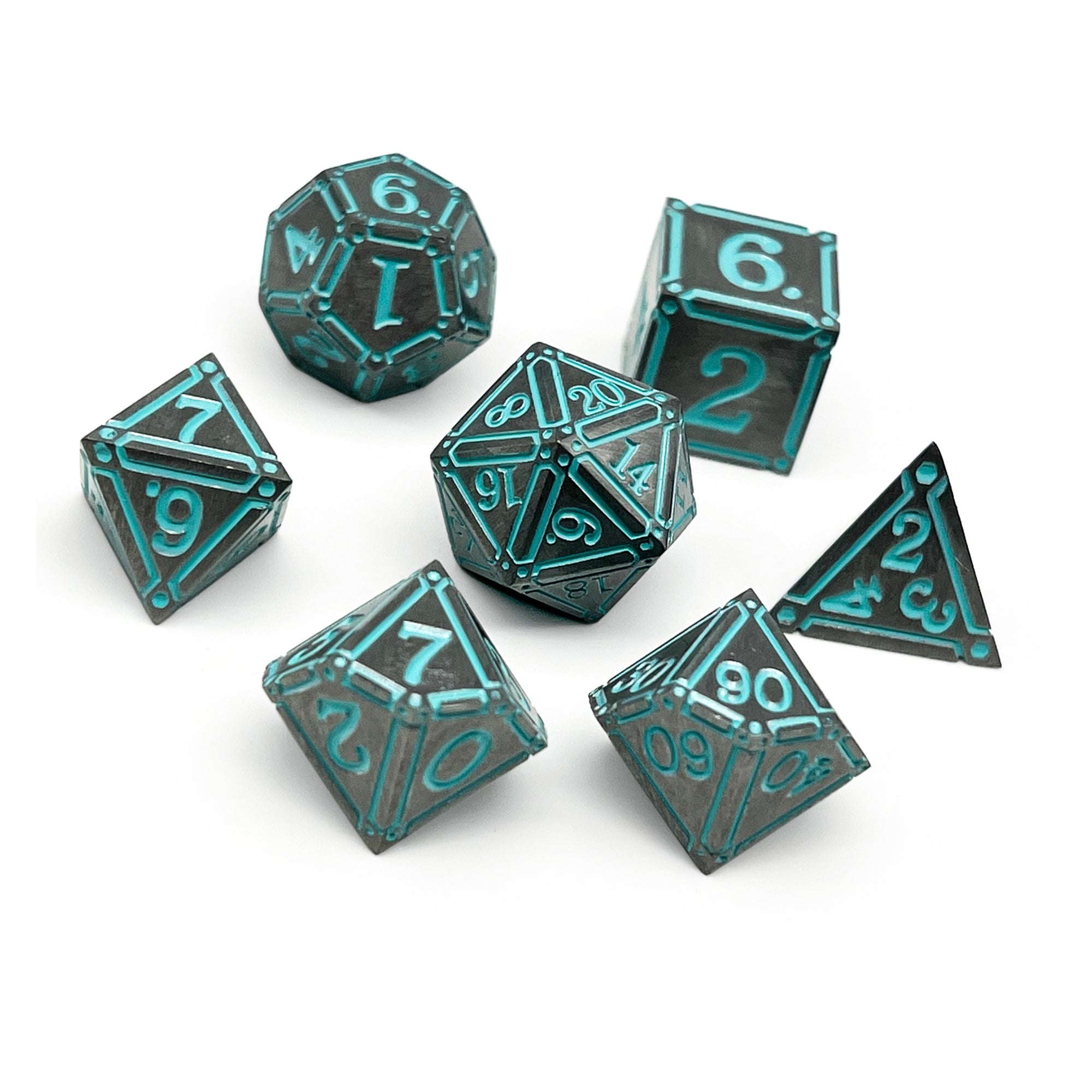 DnD Dice | Ironworks - Ice Queen 7 Piece RPG set Alloy Dice | Norse Foundry