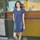 thumbnail image 2 of Vestido Corto de Mezclilla Jinwen Cuello en V Azul oscuro M, 2 of 7