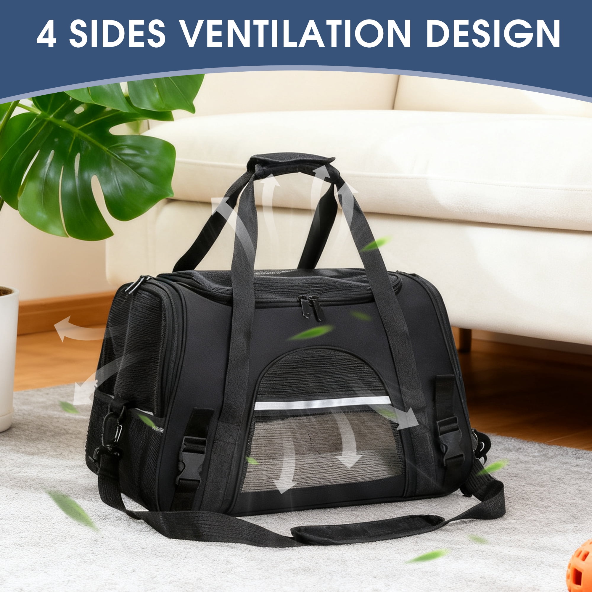 Pet Carrier, Cat Carrier, Cat Cage, Portable Pet Carriers Travel Bag, Folding Pet Cage with Removable Washable Soft Mat