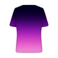 thumbnail image 5 of Clearance Summer Shirts for Women Womens Summer Shirts and Tops Fashion Gradient Neck Casual Short Sleeved Top Short Sleeved V-neck Top/Shirt, 5 of 5