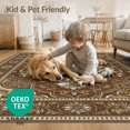 thumbnail image 4 of ODIKA 3'x5' Washable Accent Rug Vintage Distressed Scroll Ornate Border Faded Southwestern Hallway Boho Refined for Bedside, Nursery Room, Pet Friendly & Non-Shedding, 4 of 7