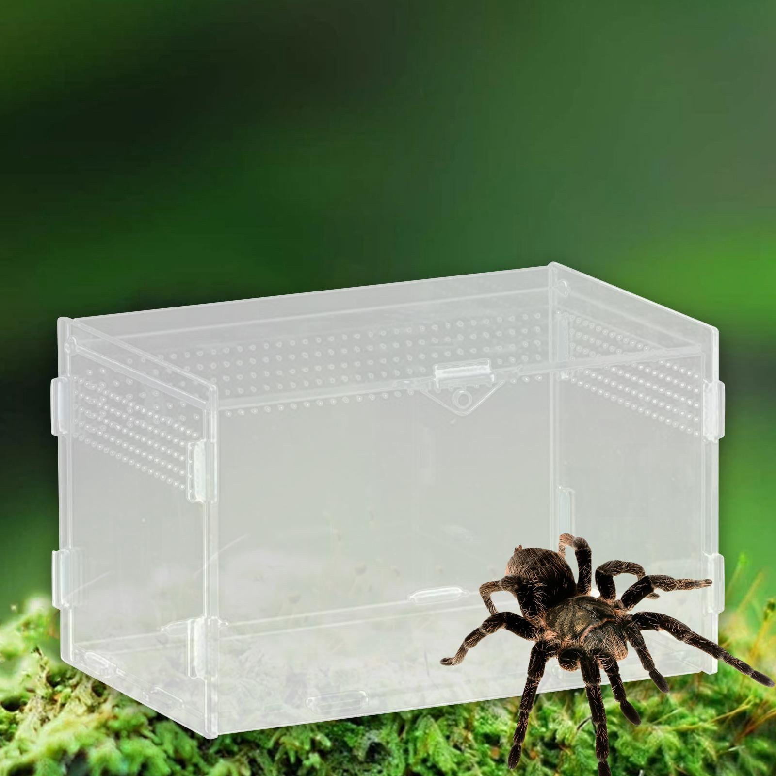 Fzaqwen Reptile Breeding Box Acrylic Snake Cage Tank with Basin Animal Habitat Hatching Case Turtle Transport Container Pet Houses Suitable for Home Use Repti 20x12x12cm