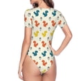thumbnail image 4 of Naloa Colorful Squirrel Women's Short-Sleeved Onesie, One-Piece Swimsuit for Parties, dates, clubs - X-Large, 4 of 9
