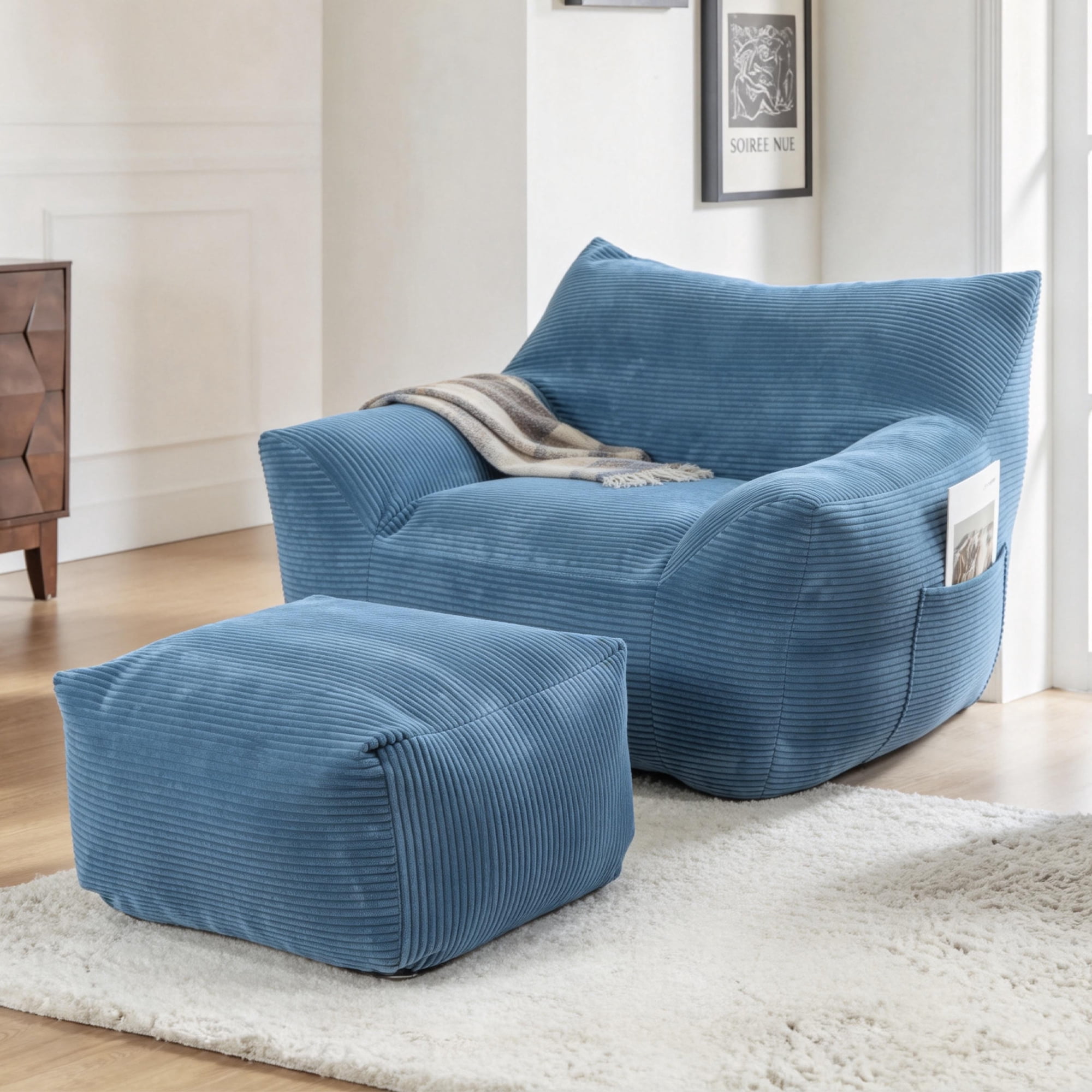 FFZ Oversized Bean Bag Chair For Adults Comfy Lazy Sofa Living Room Bedroom