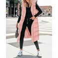 thumbnail image 4 of FreshPretty Long Puffer Vest Women Quilted Hooded Button Down Zip Up Sleeveless Vests Outerwear Padded Jacket Fall Winter Coat, 4 of 6