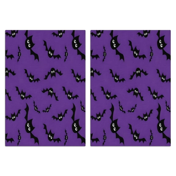 2 Pcs Funny Kitchen Towels,Purple Halloween Black Bats Microfiber Dish Towels,Kitchen Tea Towels,Kitchen Towel Set (18" X 26")