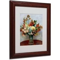 Trademark Fine Art "Flowers In a Vase 1898" Canvas Art by Pierre Renoir, Wood Frame
