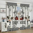 thumbnail image 4 of Farmhouse Kitchen Blackout Curtains Country Cow Decor Black and White Buffalo Check Cute Calf Western Rustic Wooden Living Room Bedroom Window Drapes Fabric 2 Panel-52"W x 45"L (Pack of 2), 4 of 7