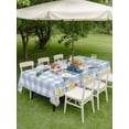 thumbnail image 4 of Outdoor Tablecloth with Umbrella Hole for Patio/Picnic/Party/Camping, Sea Turtle Coastal Waterproof Table Cloth Rectangle Table Cover Washable, Floral Starfish Blue Checkered (60"x 120"), 4 of 8