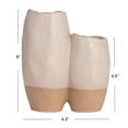 thumbnail image 3 of Creative Co-Op 2-Tone Stoneware Vase with 2 Sections and Reactive Glaze, White and Beige, 3 of 5
