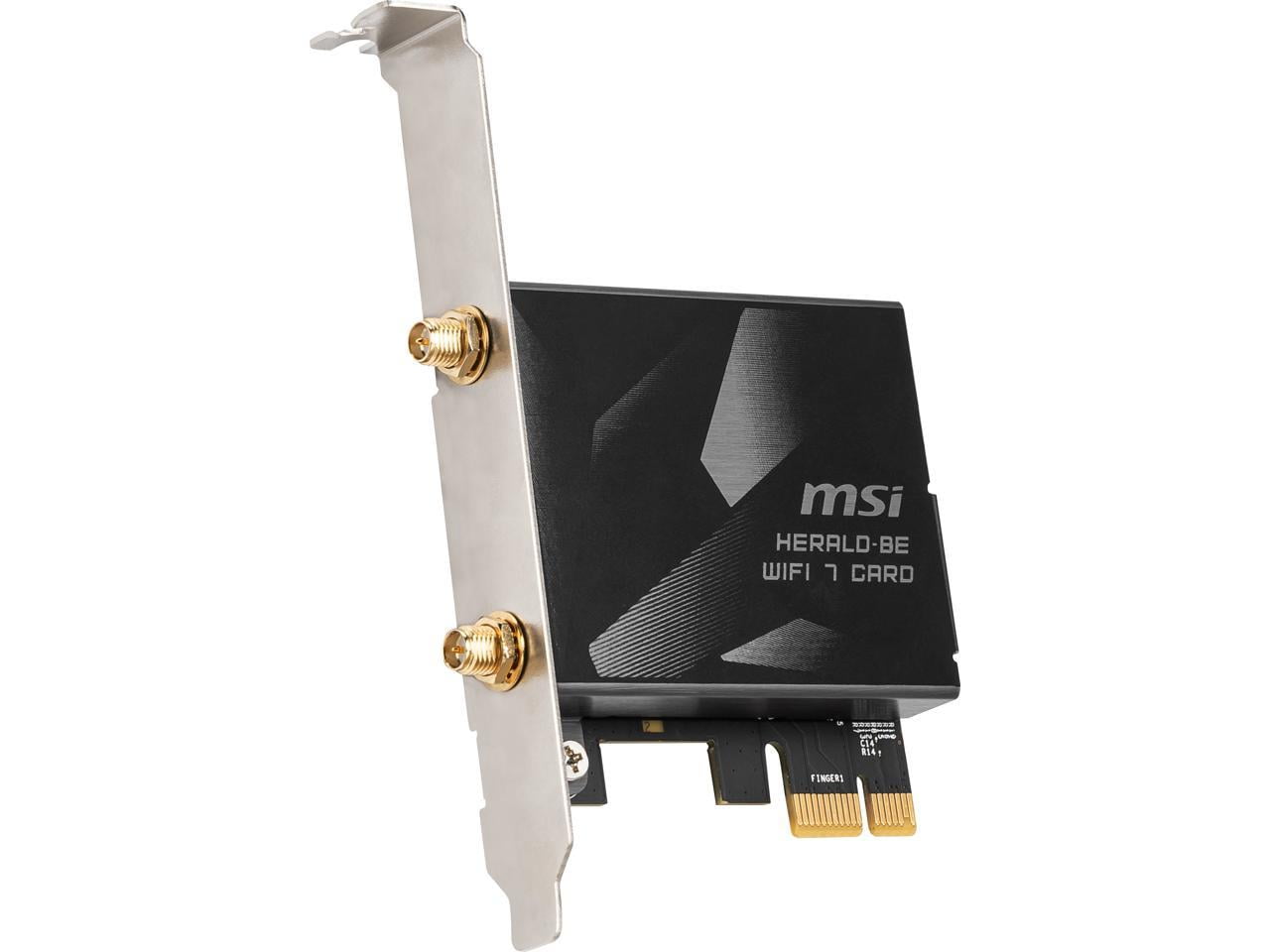 MSI HERALD-BE WIFI 7 MAX, NCM865 Tri-Band Wi-Fi 7 & Bluetooth 5.4 PCIe Adapter