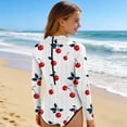 thumbnail image 2 of Cethrio Girls One-Piece Swimsuit, Long Sleeve Vacation Summer Stretchy Kids Bathing Suit Multicolor Size 3-4T, 2 of 6