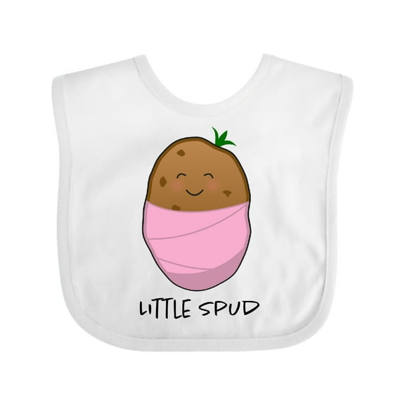 Inktastic Little Spud Pink Boys or Girls Baby Bib
