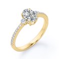 thumbnail image 4 of Past Present Future 1.25 Carat Oval Shape Moissanite Pave Prong Set Engagement Ring In 18K Yellow Gold Plating Over Silver, 4 of 4