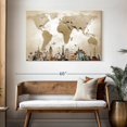 thumbnail image 3 of Elephant Stock Neutral Steel World Map Wall Art - Horizontal Canvas Wall Art - Living Room Wall Decor - Map Canvas - Brown And Gray Decor - 48" x 32", 3 of 8
