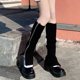 thumbnail image 1 of Calentadores de piernas de invierno para mujer, calcetines largos de punto de ganchillo, calcetines de mujer, 1 of 4