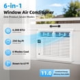 thumbnail image 2 of 6,000 BTU Window Air Conditioner,Window AC Unit,Cools Rooms up to 250 Sq.Ft.,6 in 1 Modes Air Conditioner Window Unit with Remote Control,Easy to Install,Energy Saving,White, 2 of 7