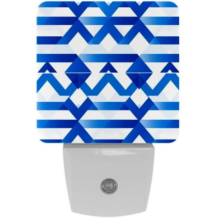 

Flag of Israel LED Square Night Light - Energy Efficient Plug-in Nightlight with Auto Sensor for Bedroom Bathroom and Hallway - Soft Glow Illumination - White Pack of 2