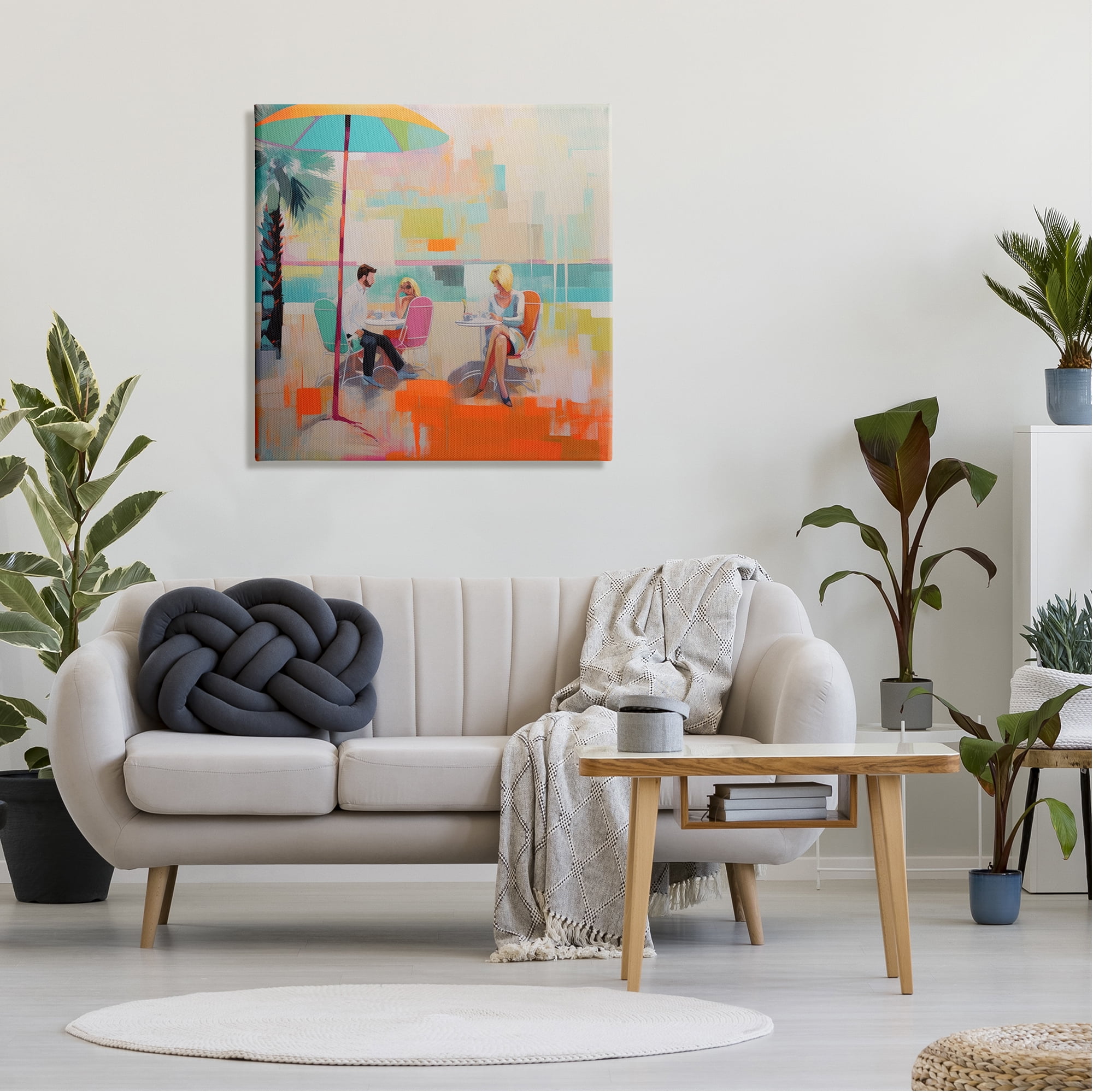 Stupell Industries Abstract Tropical Summer Abstract Painting Gallery Wrapped Canvas Art Print Wall Art, 30 x 30