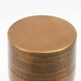thumbnail image 3 of Modern Round Aluminum Hammered Embossed Texturing Metal Side Coffee Table, Hand-Stamped Iron, Boho Accent Side Table, Drum Shaped Fully Assembled, for the Living Room and Bedroom, Brass color, 3 of 9