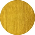thumbnail image 1 of Ahgly Company Indoor Round Abstract Yellow Modern Area Rugs, 6' Round, 1 of 4